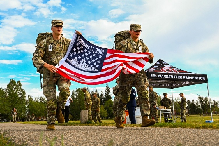 Military service members 9/11 memorial flag