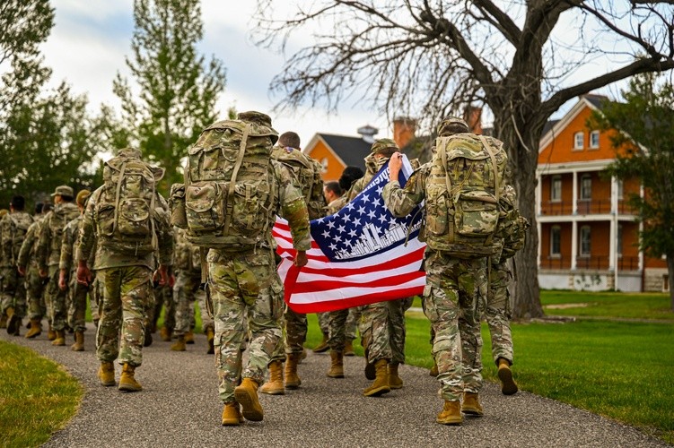 US service members 9/11 memorial march